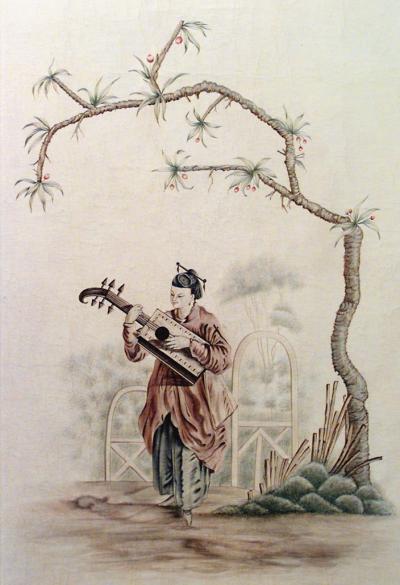 Pair of Large Louis XV Oil Painting of Chinoiserie Genre Scenes