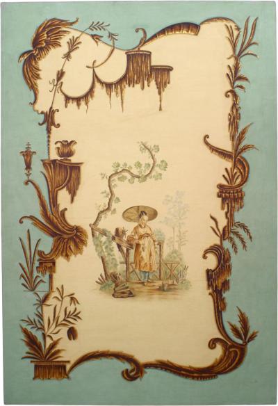 Pair of Large Louis XV Oil Painting of Chinoiserie Genre Scenes
