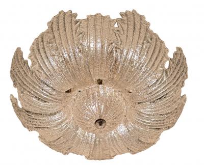 Pair of Large Murano Graniglia Glass Flush Mounts