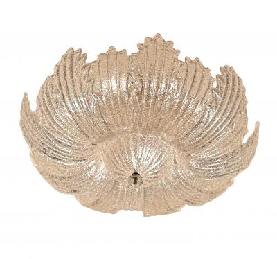 Pair of Large Murano Graniglia Glass Flush Mounts