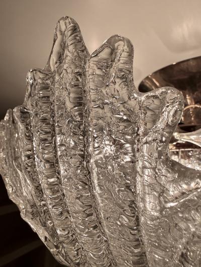 Pair of Large Murano Graniglia Glass Flush Mounts