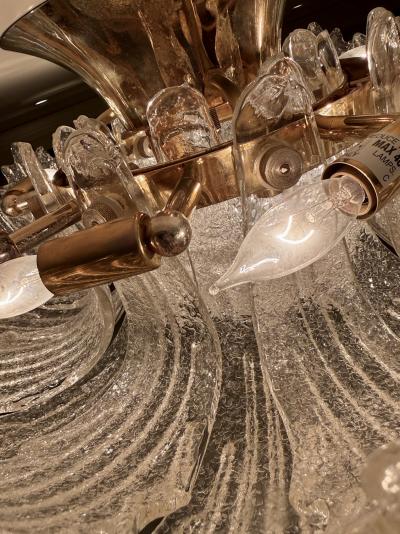 Pair of Large Murano Graniglia Glass Flush Mounts