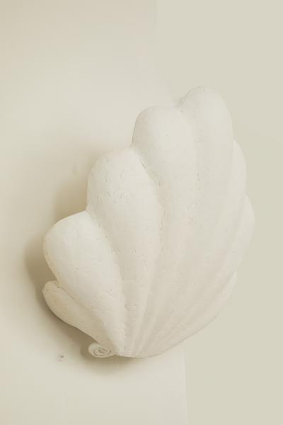 Pair of Large Plaster Shells Wall Sconces