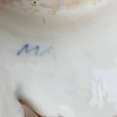 Pair of Large Rococo Porcelain Vases with Painted Madonnas