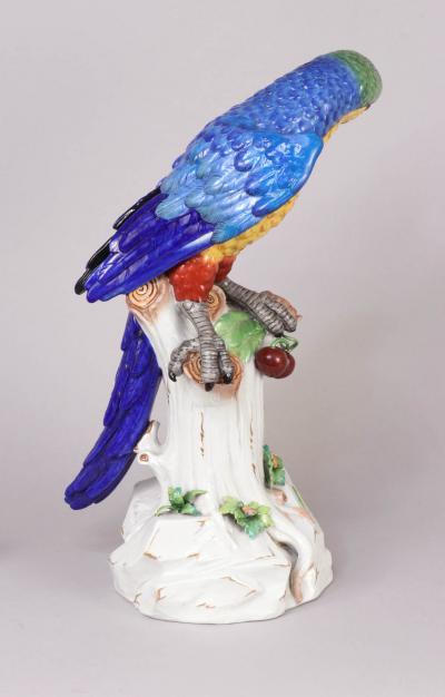 Pair of Large Samson Porcelain Parrots 20th c 