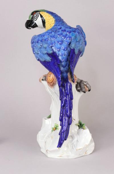 Pair of Large Samson Porcelain Parrots 20th c 