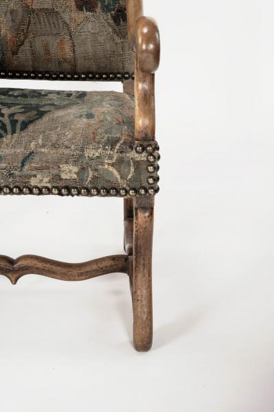 Pair of Large Scale Armchairs Upholstered in Antique Tapestry