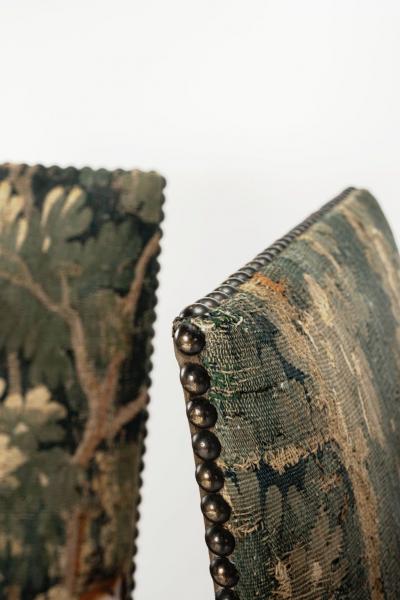 Pair of Large Scale Armchairs Upholstered in Antique Tapestry