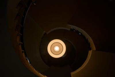 Pair of Large Sculptural Mid Century Pendant Lamps in Opaline Glass 1960