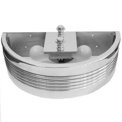 Pair of Large Semi Circular Nickel Plated Sconces with White Glass Inserts