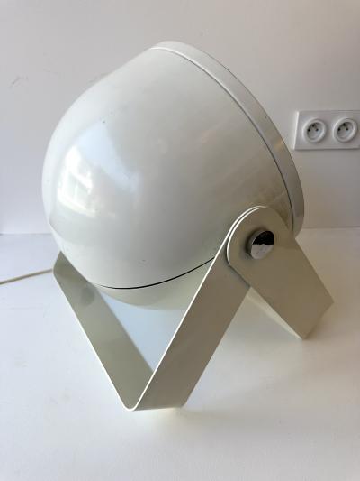 Pair of Large Style Spot Lamps White Lacquer Metal Italy 1970s