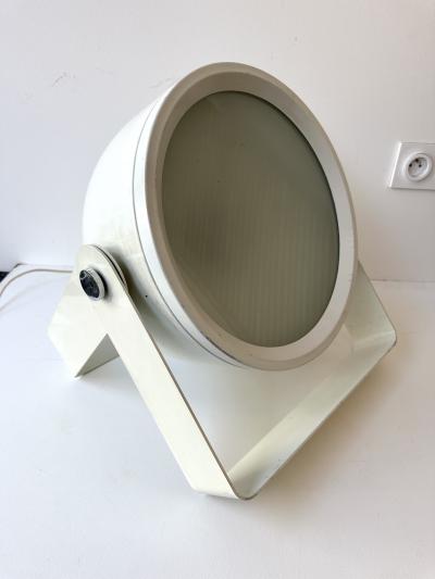 Pair of Large Style Spot Lamps White Lacquer Metal Italy 1970s