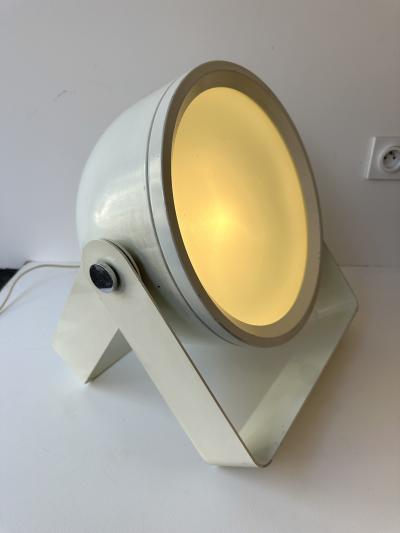 Pair of Large Style Spot Lamps White Lacquer Metal Italy 1970s