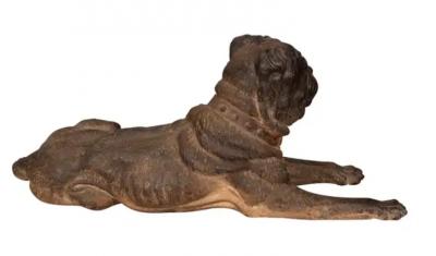 Pair of Large Terracotta Mastiff Dogs