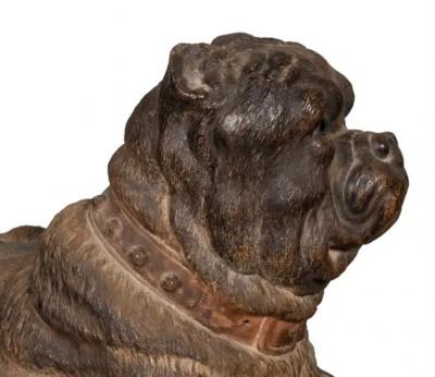 Pair of Large Terracotta Mastiff Dogs