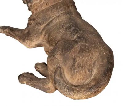 Pair of Large Terracotta Mastiff Dogs