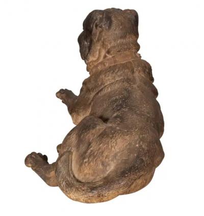 Pair of Large Terracotta Mastiff Dogs