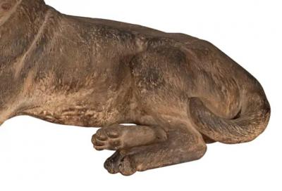 Pair of Large Terracotta Mastiff Dogs