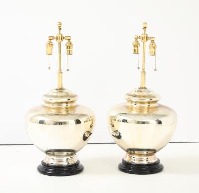 Pair of Large Vintage Mercury Glass Lamps