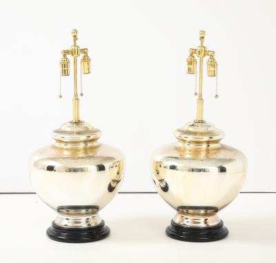 Pair of Large Vintage Mercury Glass Lamps