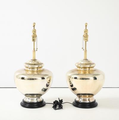 Pair of Large Vintage Mercury Glass Lamps