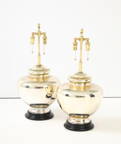 Pair of Large Vintage Mercury Glass Lamps