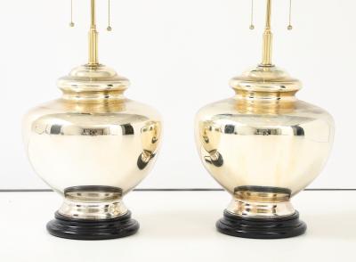 Pair of Large Vintage Mercury Glass Lamps