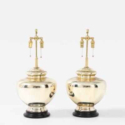 Pair of Large Vintage Mercury Glass Lamps