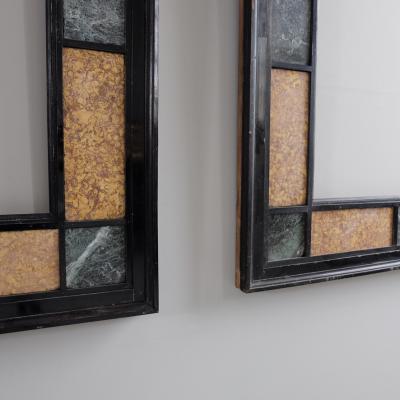 Pair of Large c 1900 Ebonised Mirror Frames with Inset Marble to repair Spain