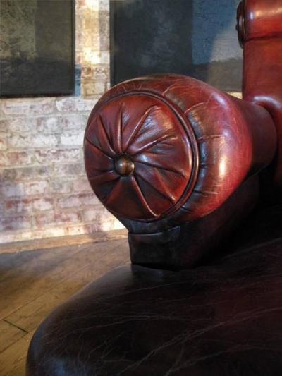 Pair of Large early 20th century English Leather Club or library Chairs