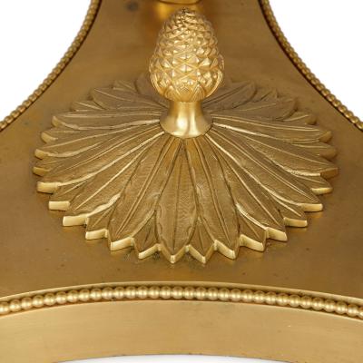 Pair of Large gilt bronze and malachite Neoclassical style candelabra