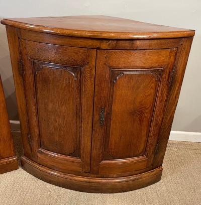 Pair of Late 17th Century Oak Corner Cabinets