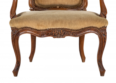Pair of Late 18th Century Louis XV Carved Walnut Fauteuils