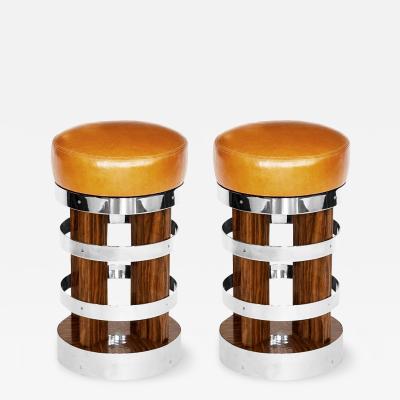 Pair of Late 1920s Art Deco Swivel Stools