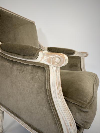 Pair of Late 19th Century French Louis XVI Painted Armchairs