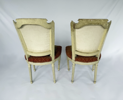 Pair of Late 19th Century Louis XVI Style Side Chairs from Matching Parlor Suite