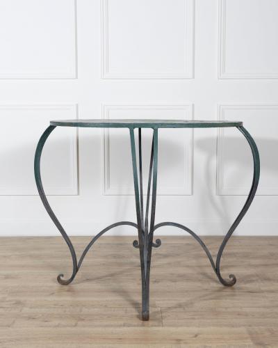 Pair of Late 19th Early 20th Century Lacquered Iron Round Tables