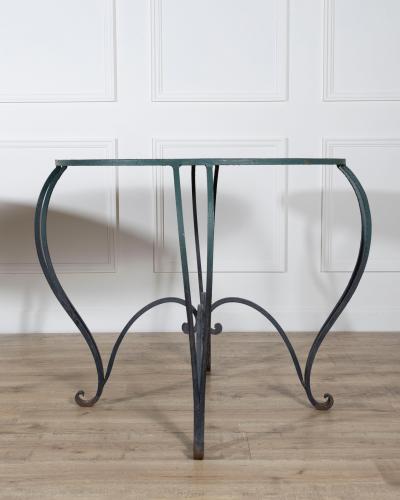 Pair of Late 19th Early 20th Century Lacquered Iron Round Tables