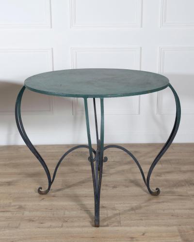 Pair of Late 19th Early 20th Century Lacquered Iron Round Tables