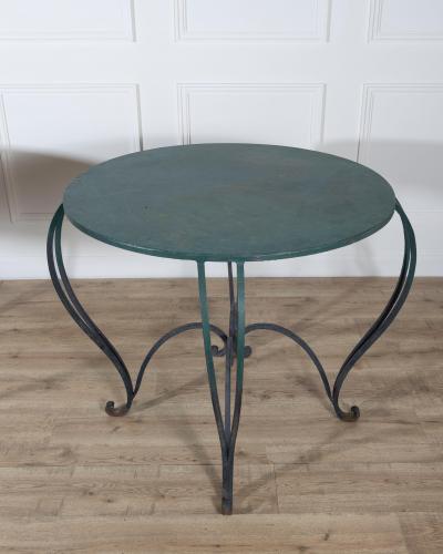 Pair of Late 19th Early 20th Century Lacquered Iron Round Tables