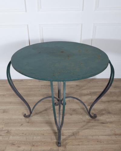 Pair of Late 19th Early 20th Century Lacquered Iron Round Tables