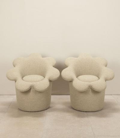 Pair of Late 20th Century Italian Flower Armchairs