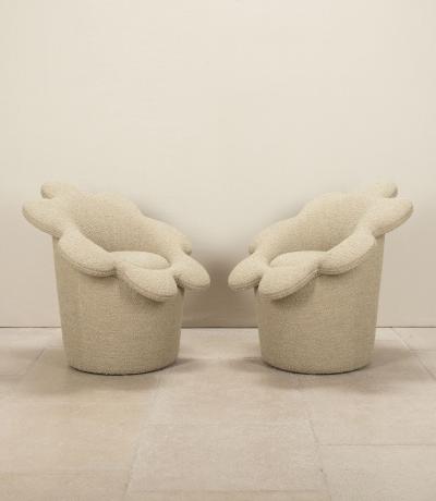 Pair of Late 20th Century Italian Flower Armchairs