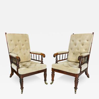 Pair of Late Regency Rosewood Armchairs