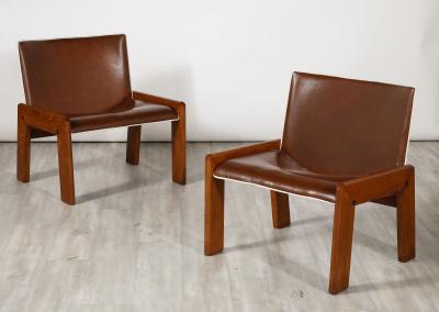 Pair of Leather Side Chairs by B T Salotti Italy circa 1970