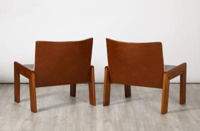Pair of Leather Side Chairs by B T Salotti Italy circa 1970