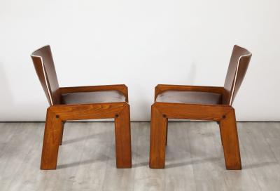 Pair of Leather Side Chairs by B T Salotti Italy circa 1970