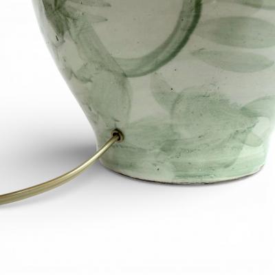 Pair of Light Green Chinoisrie Stoneware Lamps