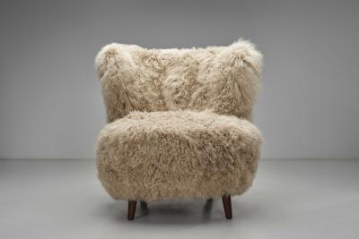 Pair of Longhair Easy Chairs Europe ca Mid 20th Century