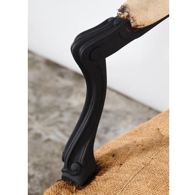 Pair of Louie XV Style Chairs in Matt Black